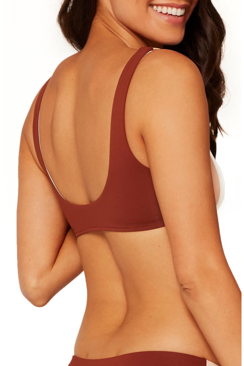 L Space Colorblock Bikini Top, Alternate, color, CREAM/ DESERT ROSE/ TOBACCO