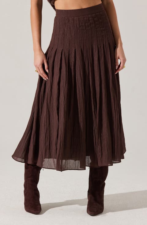 Daivini Metallic Pleated Skirt
