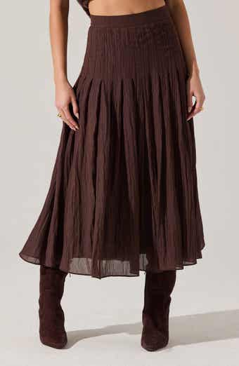 ASTR the Label Daivini Metallic Pleated Skirt