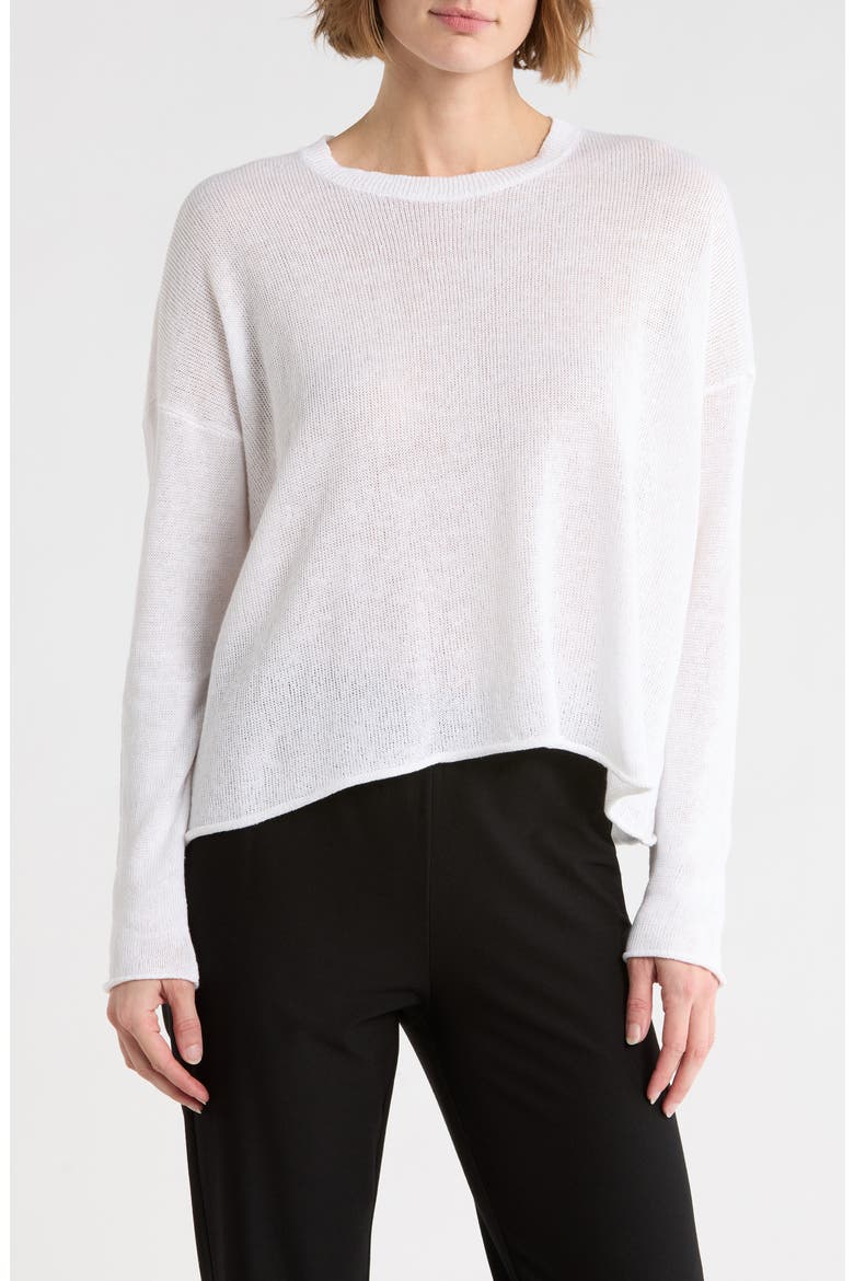 Organic Linen & Organic Cotton Sweater, Main, color, WHITE