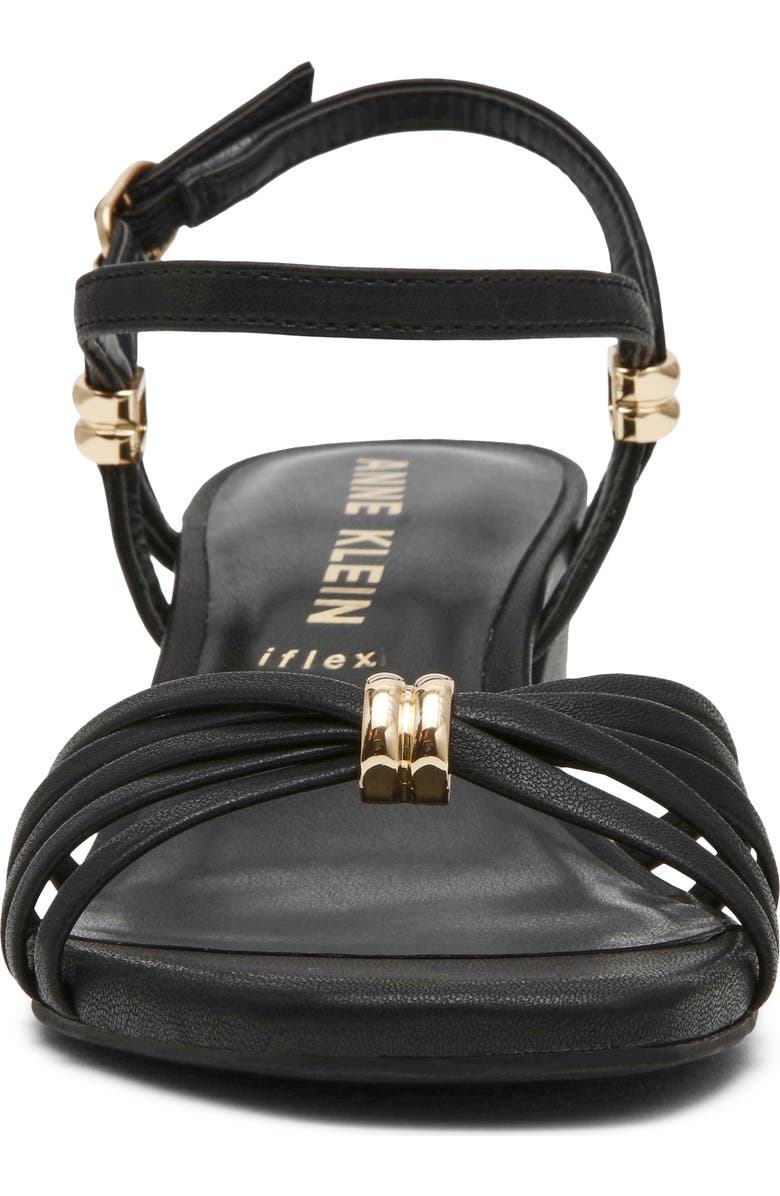 Anne Klein Mikayla Ankle Strap Sandal, Alternate, color, Black Pu