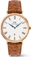 Daniel Wellington Classic Roman Numerals Leather Strap Watch, 40mm