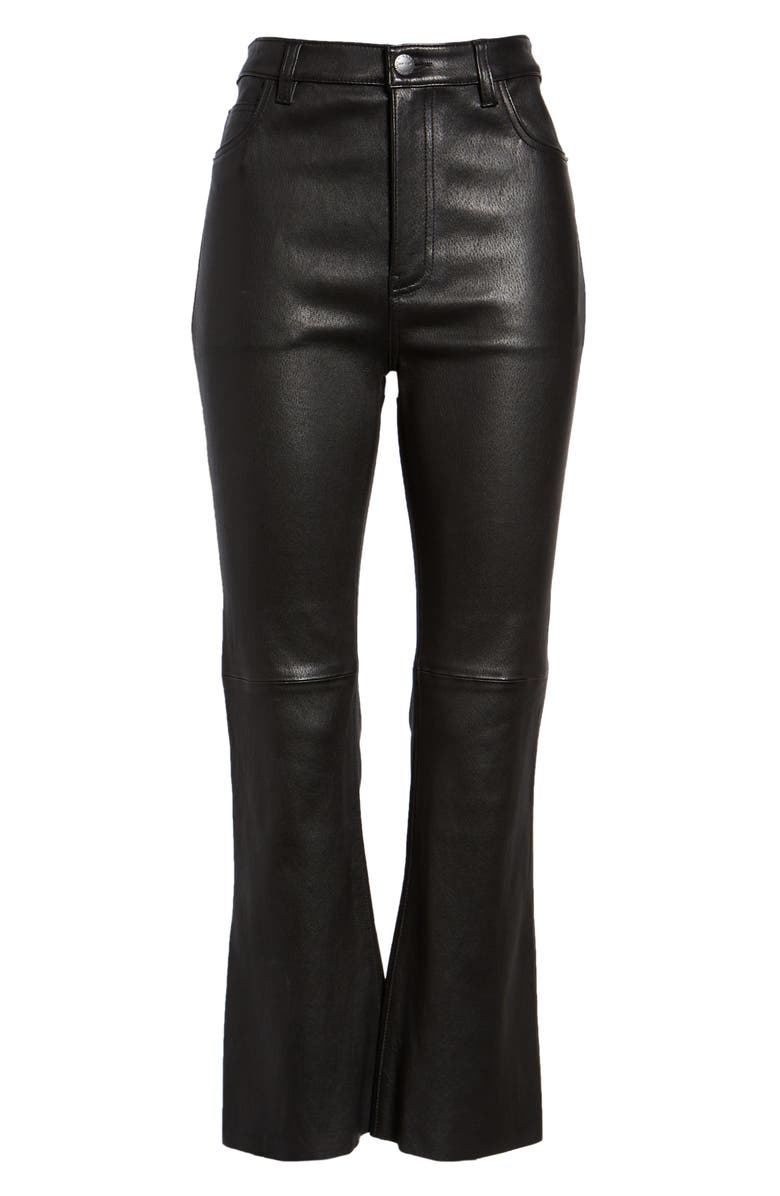 Current/Elliott The High Waist Kick Leather Pants, Alternate, color,