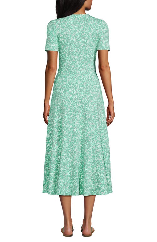 LANDS' END LANDS' END COTTON MODAL VNECK WRAP MINI DRESS 