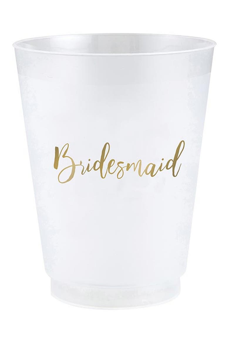 Bridesmaid 8-Pack Party Cups, Main, color, WHITE