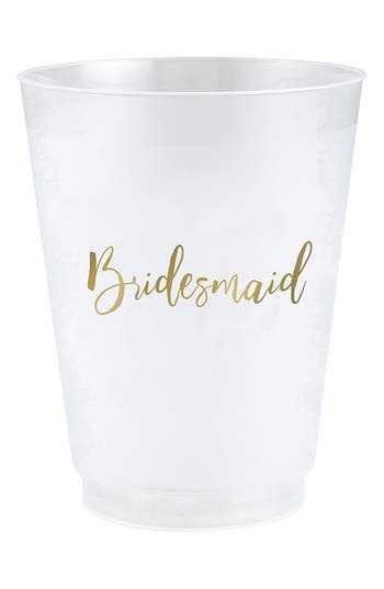 Creative Brands Bridesmaid 8-pack Party Cups In White