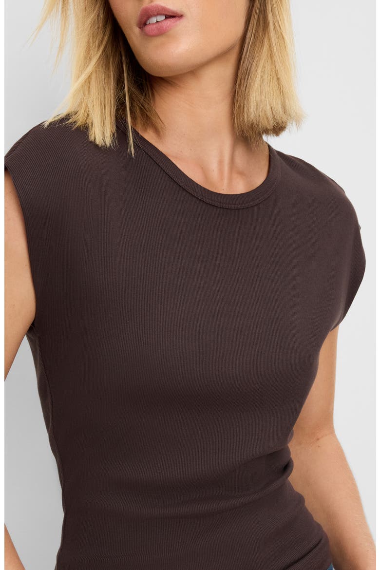 Joni Power Shoulder Rib Top, Alternate, color, JAVA