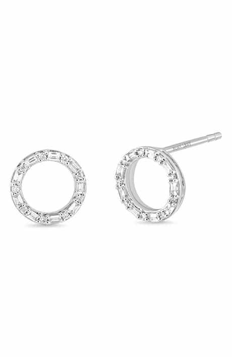 Gatsby 18k Gold Diamond Circle Stud Earrings