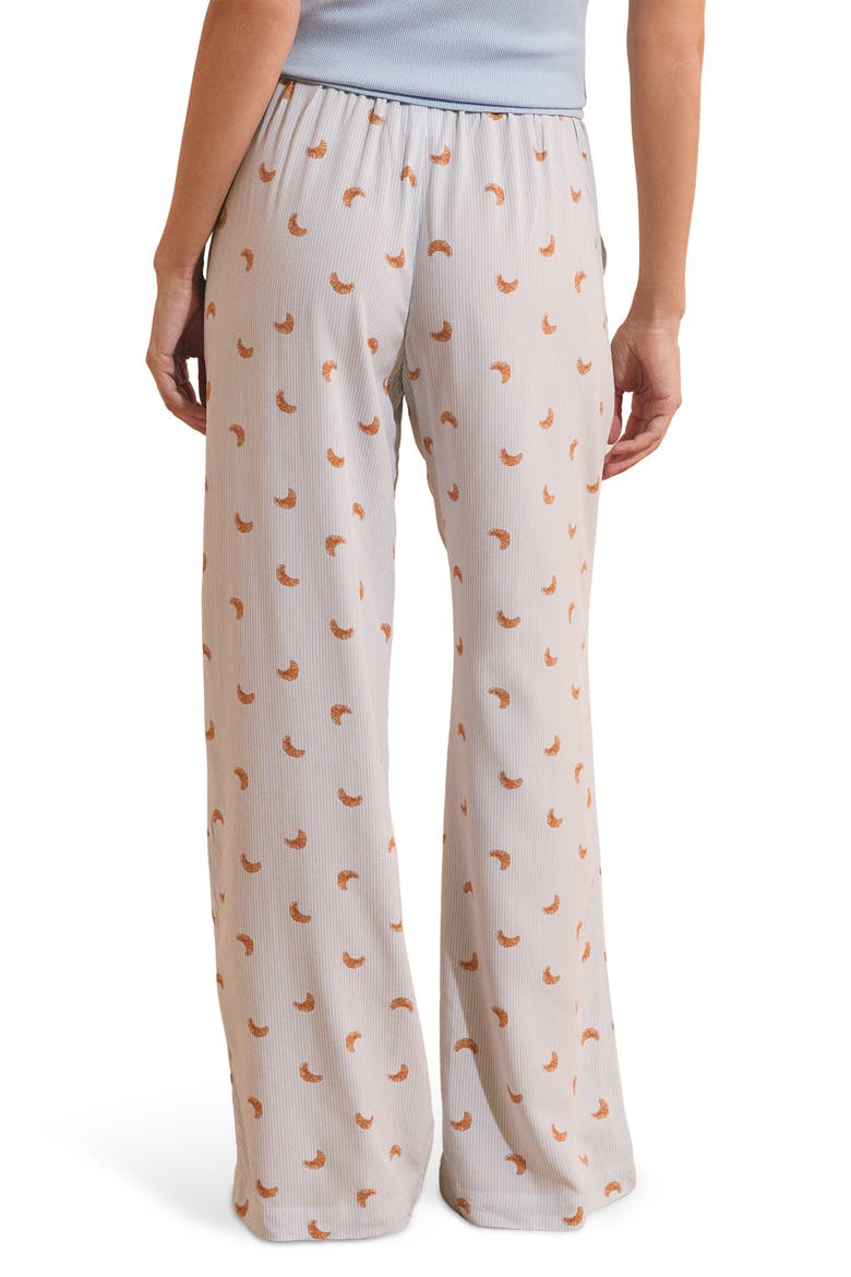 Bayla Croissant Print Sleep Pants, Alternate, color, LIGHT BLUE