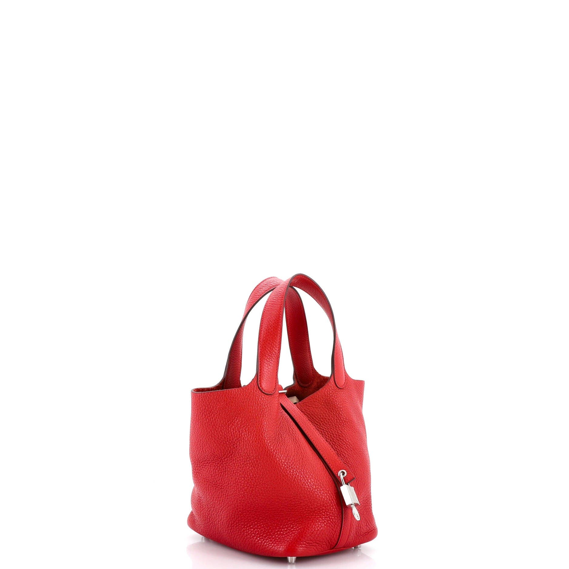 Pre-Owned Hermes Picotin Lock Bag Clemence PM, Alternate, color, Rouge Casaque