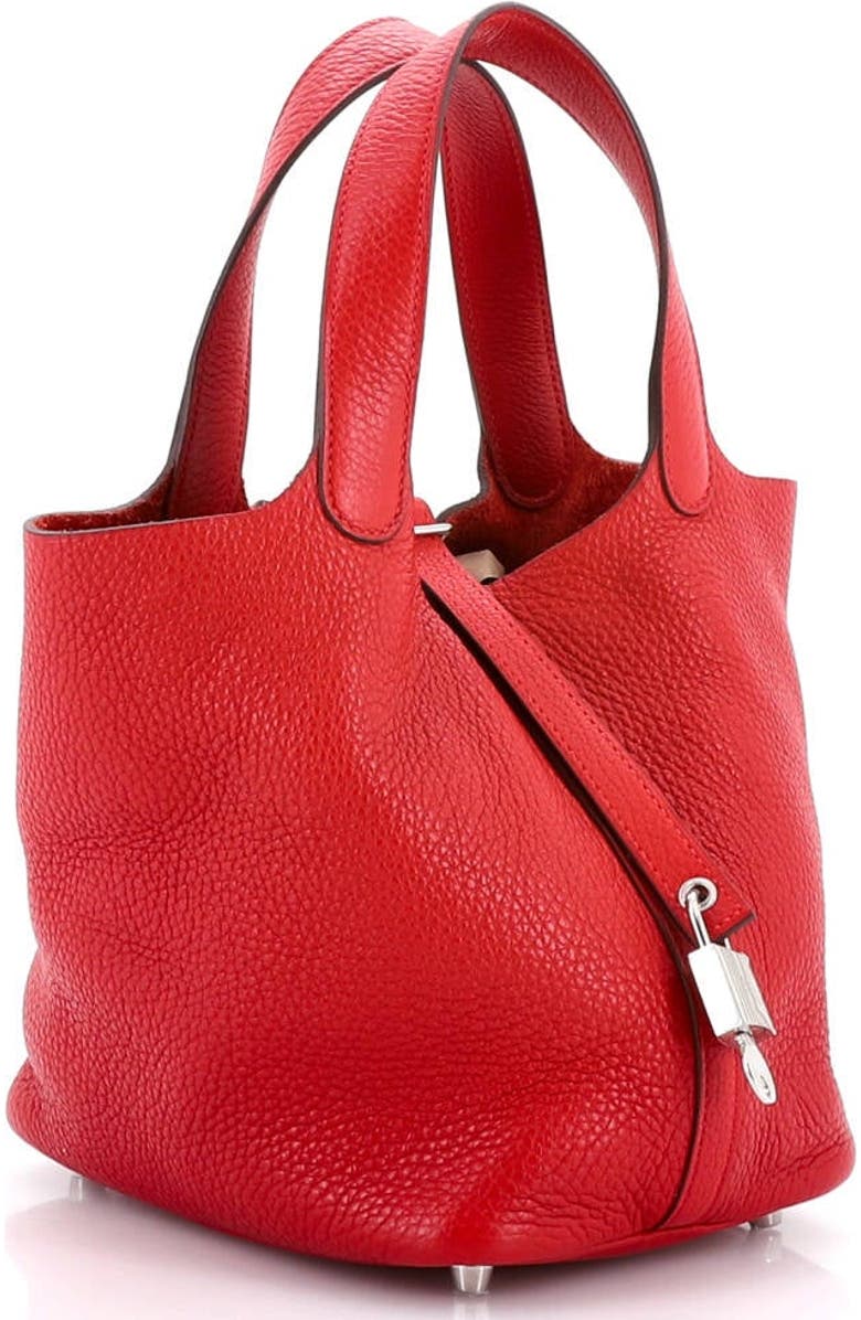 Pre-Owned Hermes Picotin Lock Bag Clemence PM, Alternate, color, Rouge Casaque