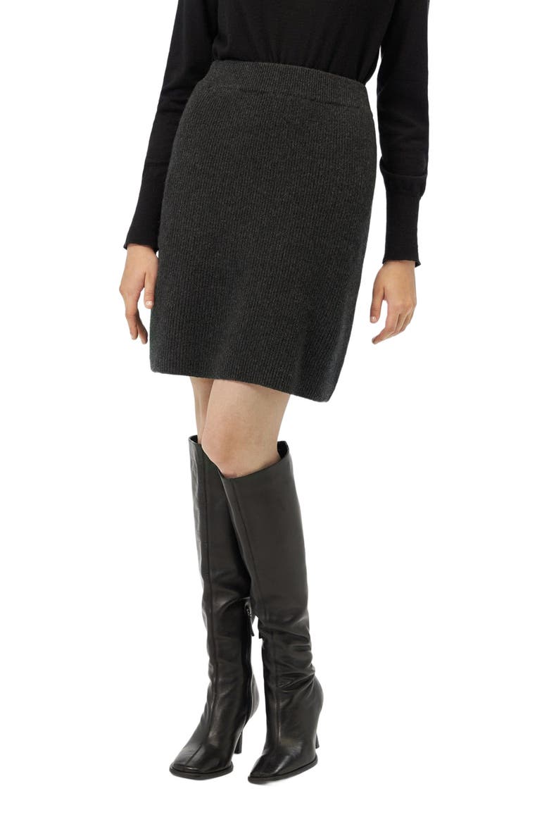 Cashmere Mini Skirt, Alternate, color, charcoal