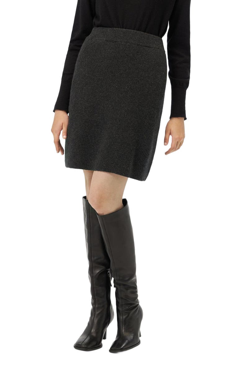 GOBI Mongolian Cashmere Cashmere Mini Skirt, Alternate, color, Charcoal