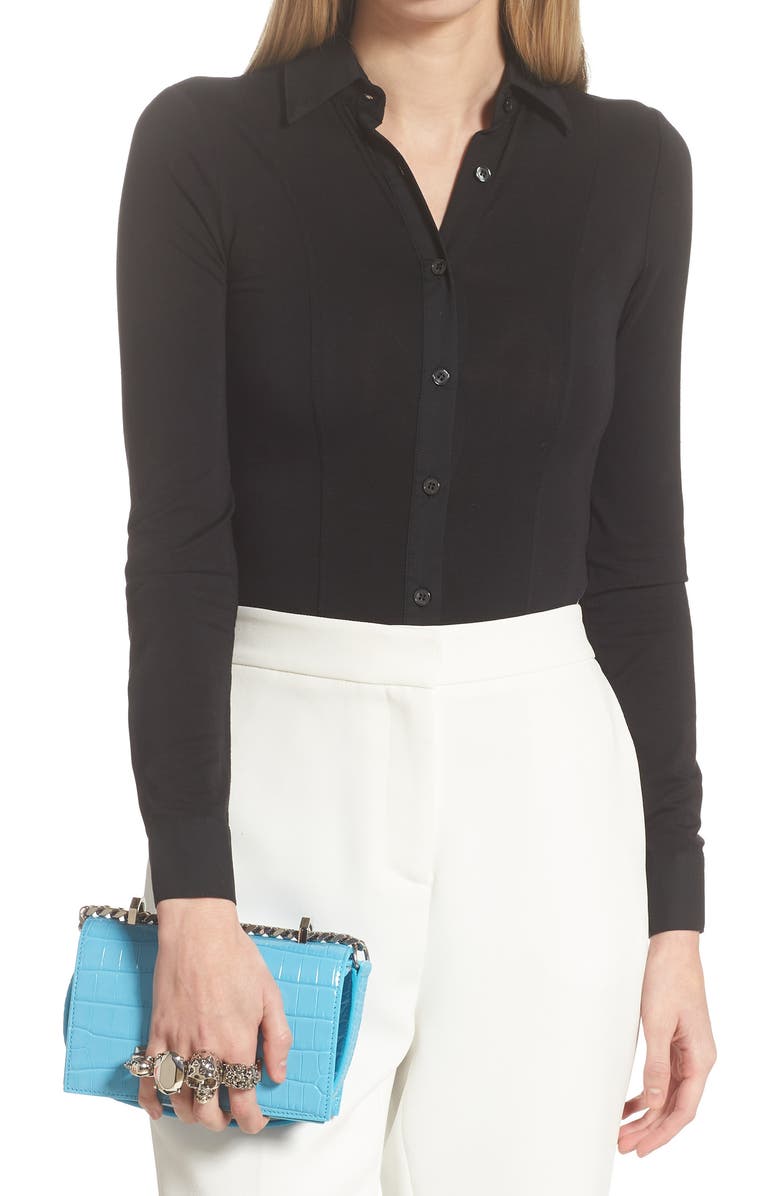 McQueen Alexander McQueen Croc Embossed Leather Shoulder Bag, Alternate, color,