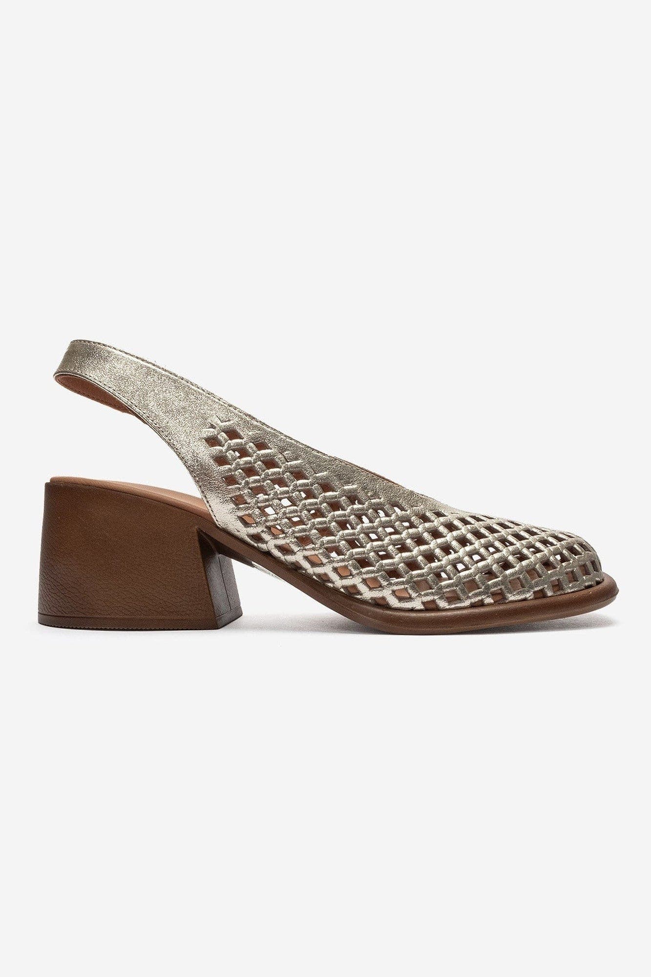 Monvera Block Heel Leather Slingback Sandal, Alternate, color, Gold
