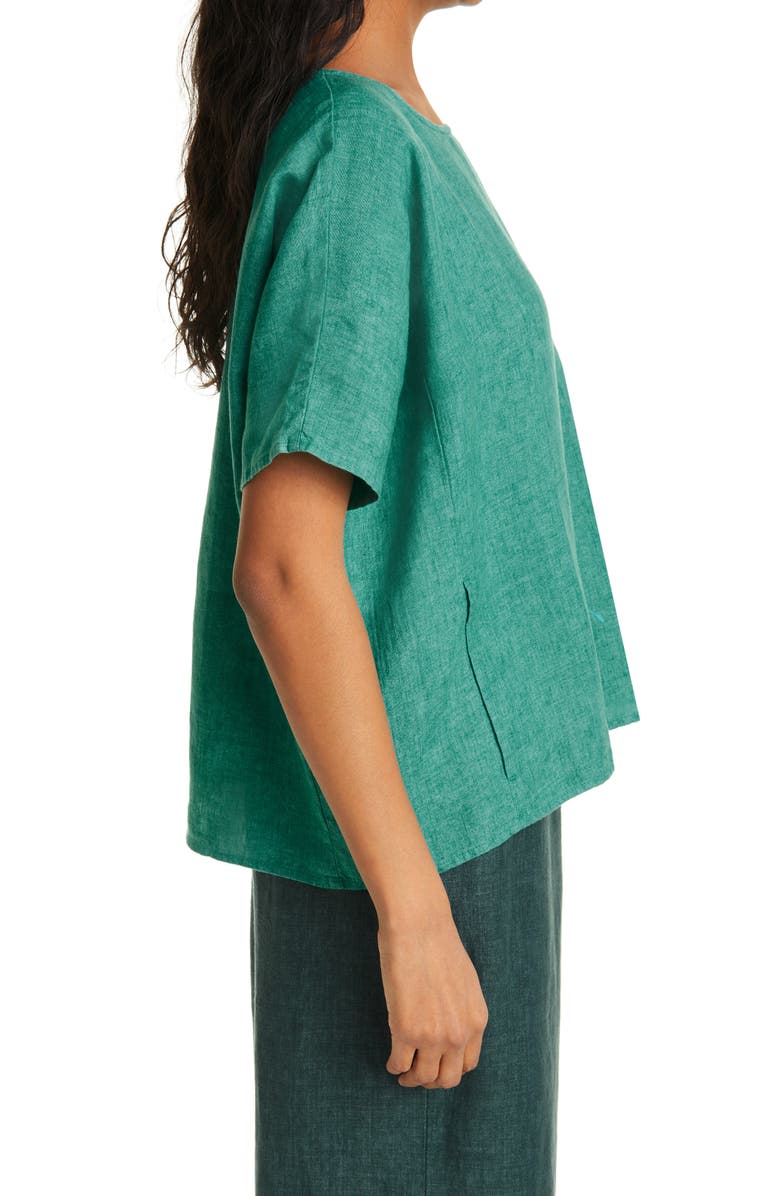 Eileen Fisher Organic Linen Boxy Top, Alternate, color, 