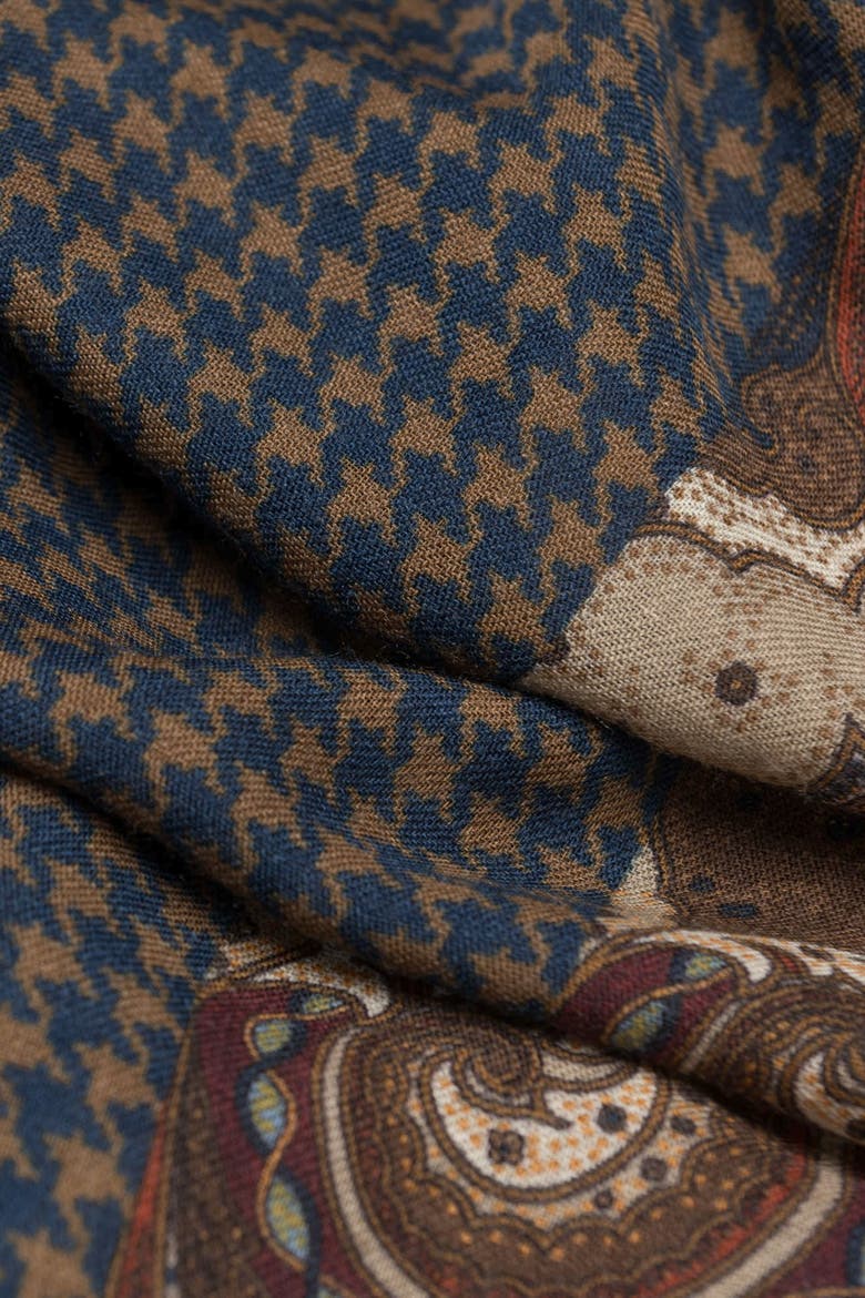 Aosta - Wool Scarf, Alternate, color, Brown and Blue