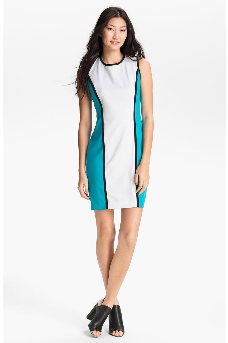Colorblock Sheath Dress, Main, color, POOL MULTI
