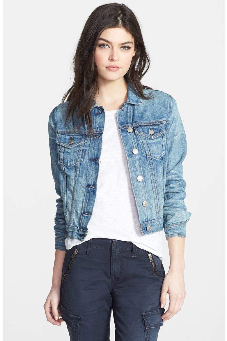 Crop Denim Jacket, Main, color, PERFECT BLUE