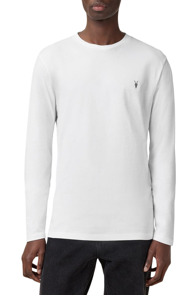 Brace Long Sleeve Cotton T-Shirt, Main, color, OPTIC WHITE
