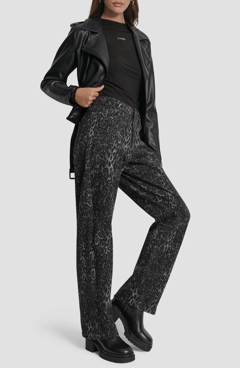 DKNY Jeans Mid Rise Relaxed Jeans, Alternate, color, Forged Iron Jaguar