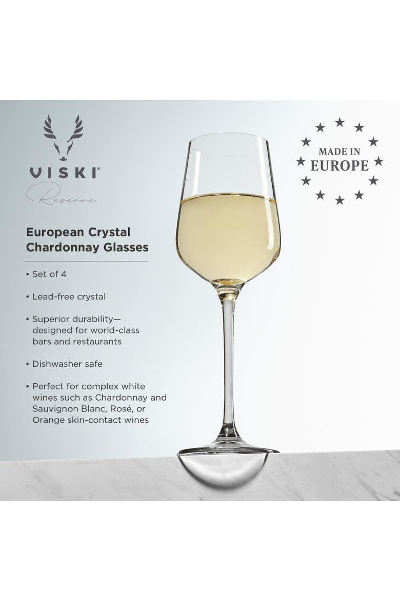 Reserve Inez Crystal Chardonnay Glasses Set of 4, Alternate, color, Clear