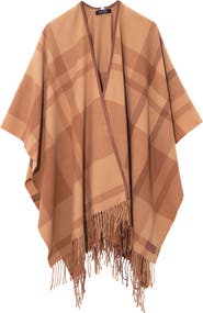 Lauren Ralph Lauren plaid ruana with fringe
