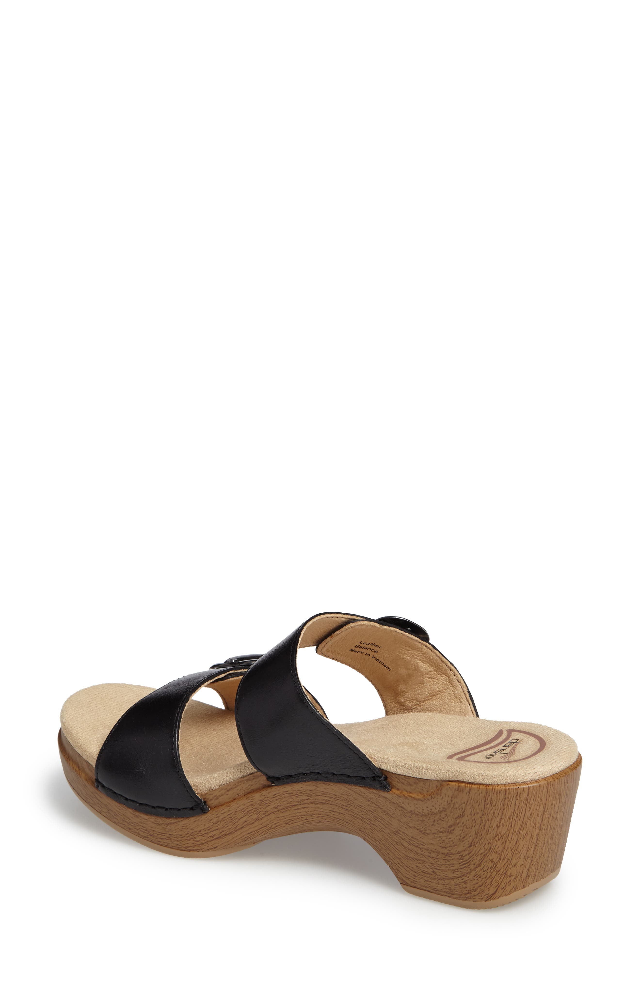 Sophie Slide Sandal, Alternate, color, BLACK FULL GRAIN LEATHER