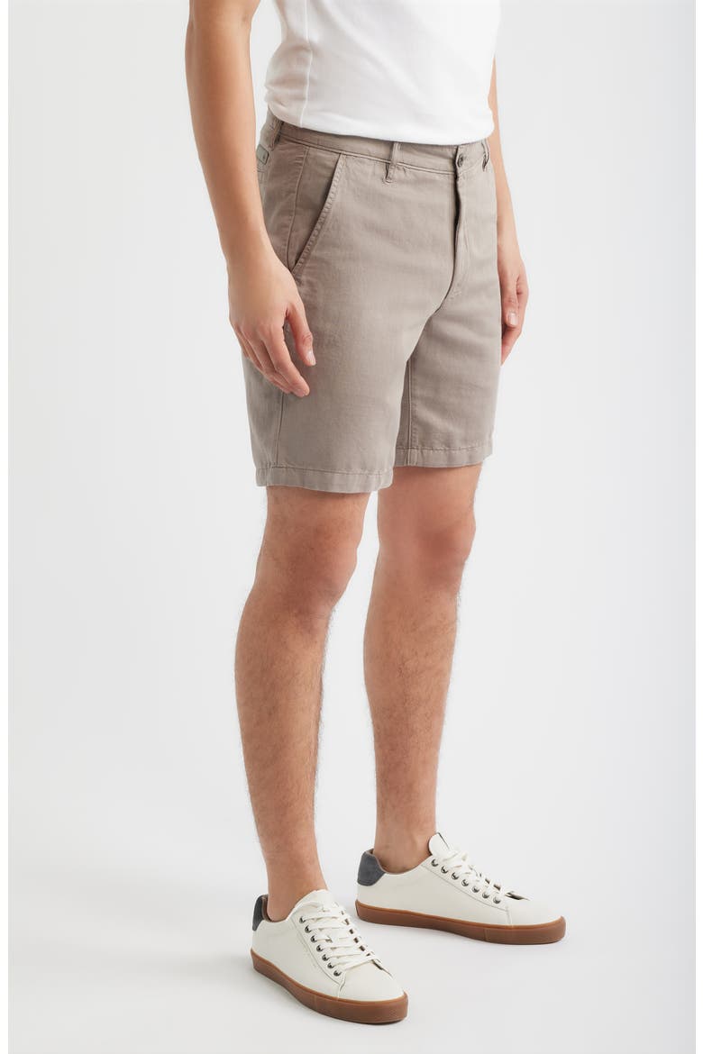 Wanderer Linen & Cotton Chino Shorts, Alternate, color, SULFUR AMBER DUST