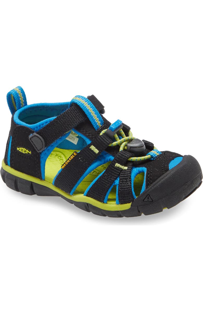 KEEN Seacamp II CNX Water Friendly Sandal, Main, color, Black/ Brilliant Blue