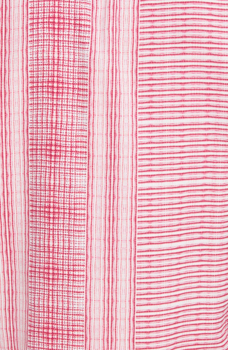 Tommy Bahama Bay Street Blues Short Sleeve Silk Button-Up Shirt, Alternate, color, Bright Blush
