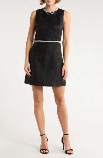 Alice + Olivia Ellis Crystal Embellished Sleeveless Jacquard Minidress