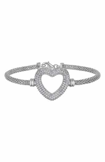Cubic Zirconia Heart Mesh Bracelet