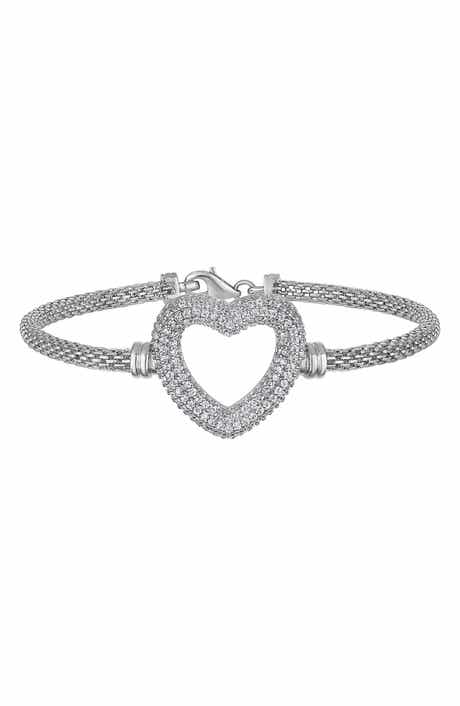 FZN Cubic Zirconia Heart Mesh Bracelet