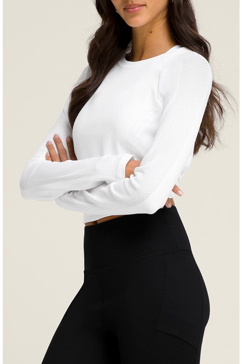 Pro Seamless Long Sleeve Top, Alternate, color, BRIGHT WHITE