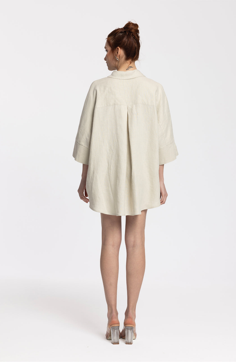 Monlicia Iyan 100% Linen Oversize Shirt, Alternate, color, Beige
