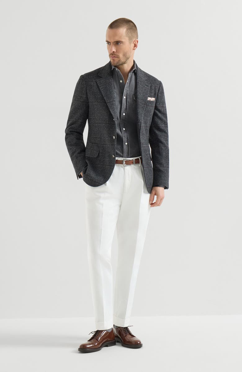 Brunello Cucinelli Lightweight denim shirt, Alternate, color, Dark Grey