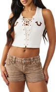 True Religion Appliqué Lace-Up Tanke