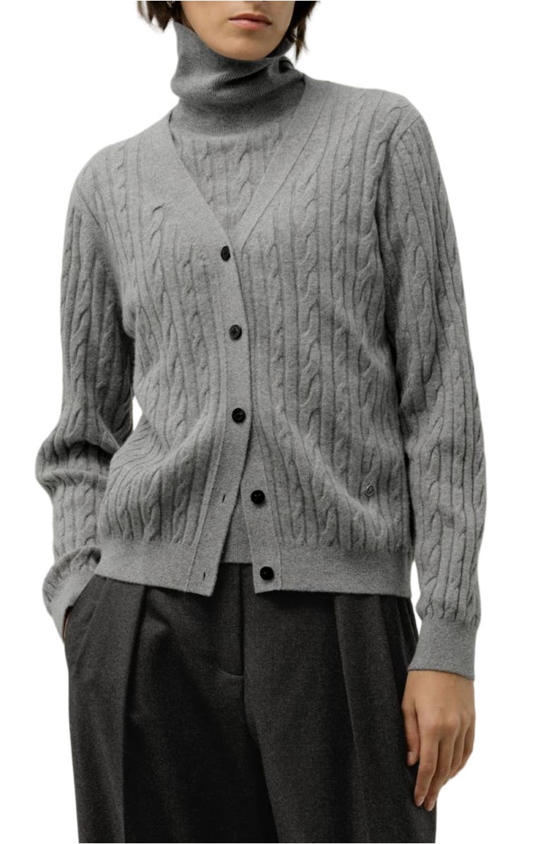 Lilysilk Cable-Knit Baby Cashmere Cardigan, Main, color, Husky