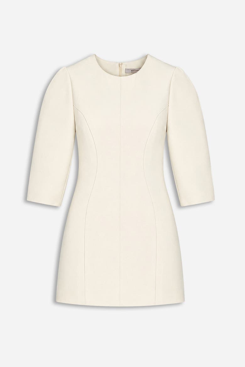 Balloon Sleeve Seam Detail Mini Dress, Alternate, color, Ivory
