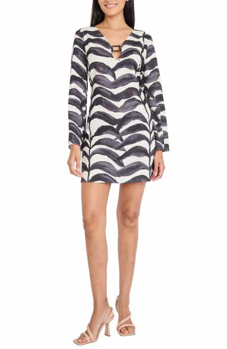 Donna Morgan Long Sleeve A-Line Minidress