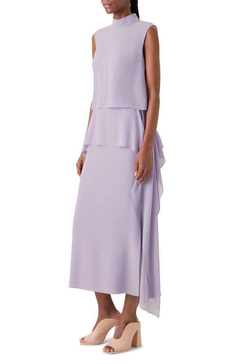 Layered Silk Georgette Dress, Alternate, color, MALVA