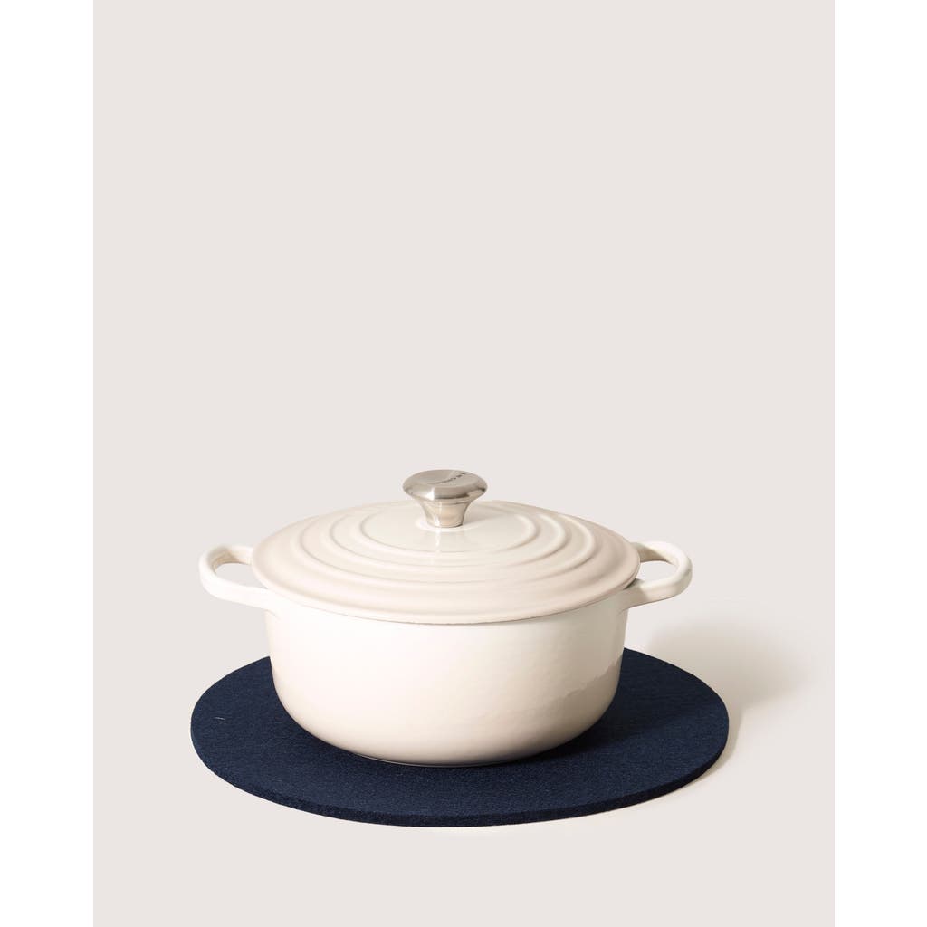 Graf & Lantz Graf Lantz Merino Wool 12" Round Trivet In Marine