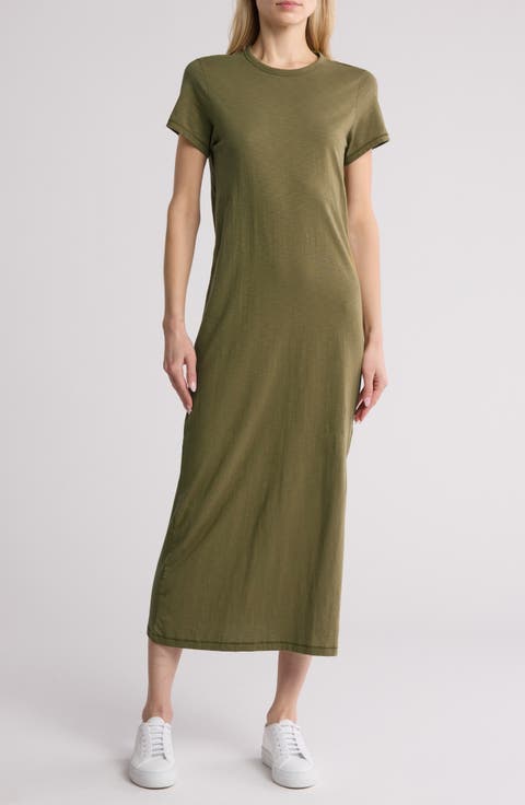 Short Sleeve Pima Cotton Maxi Dress