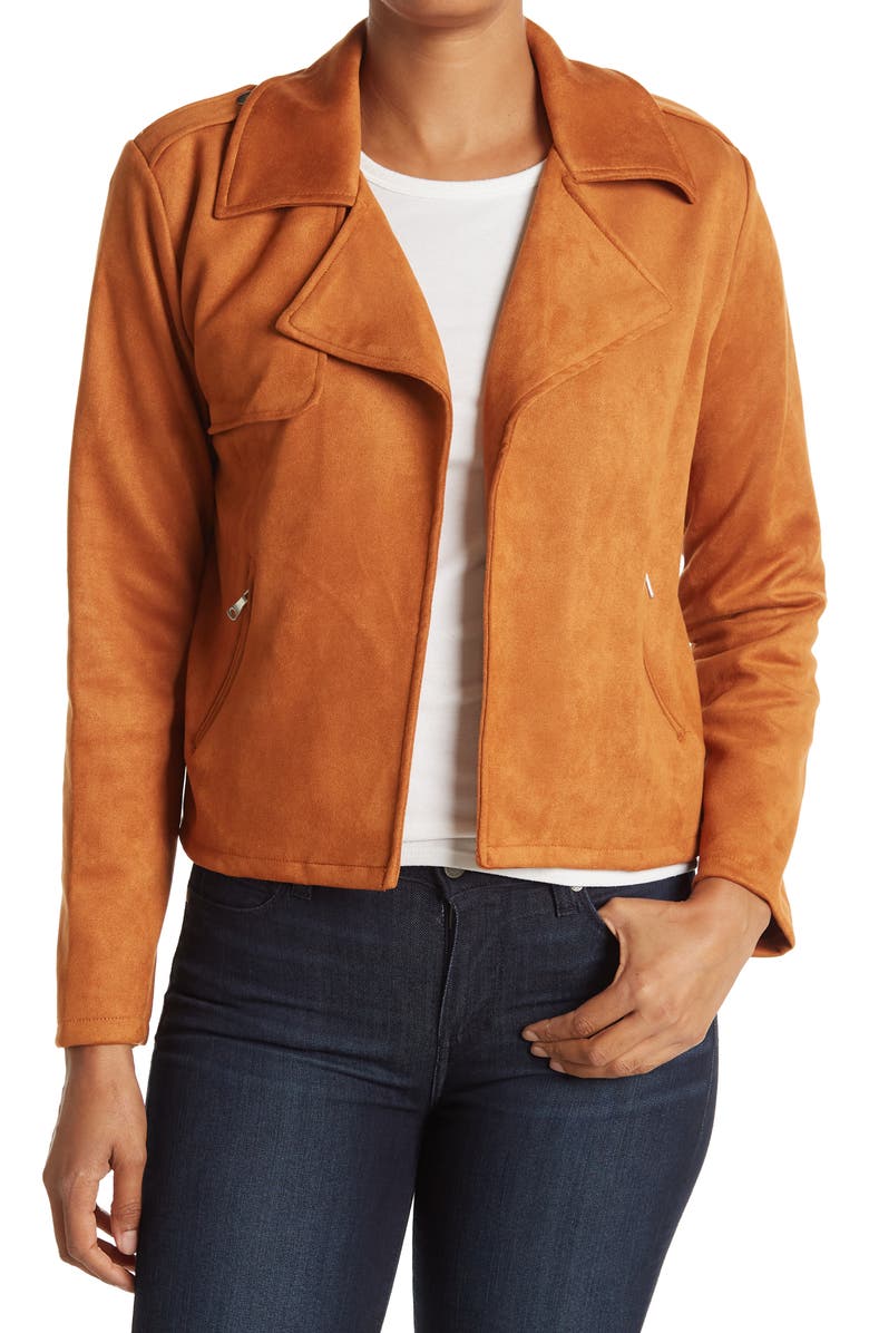 Ookie & Lala OOKIE AND LALA Faux Suede Crop Jacket, Main, color, 