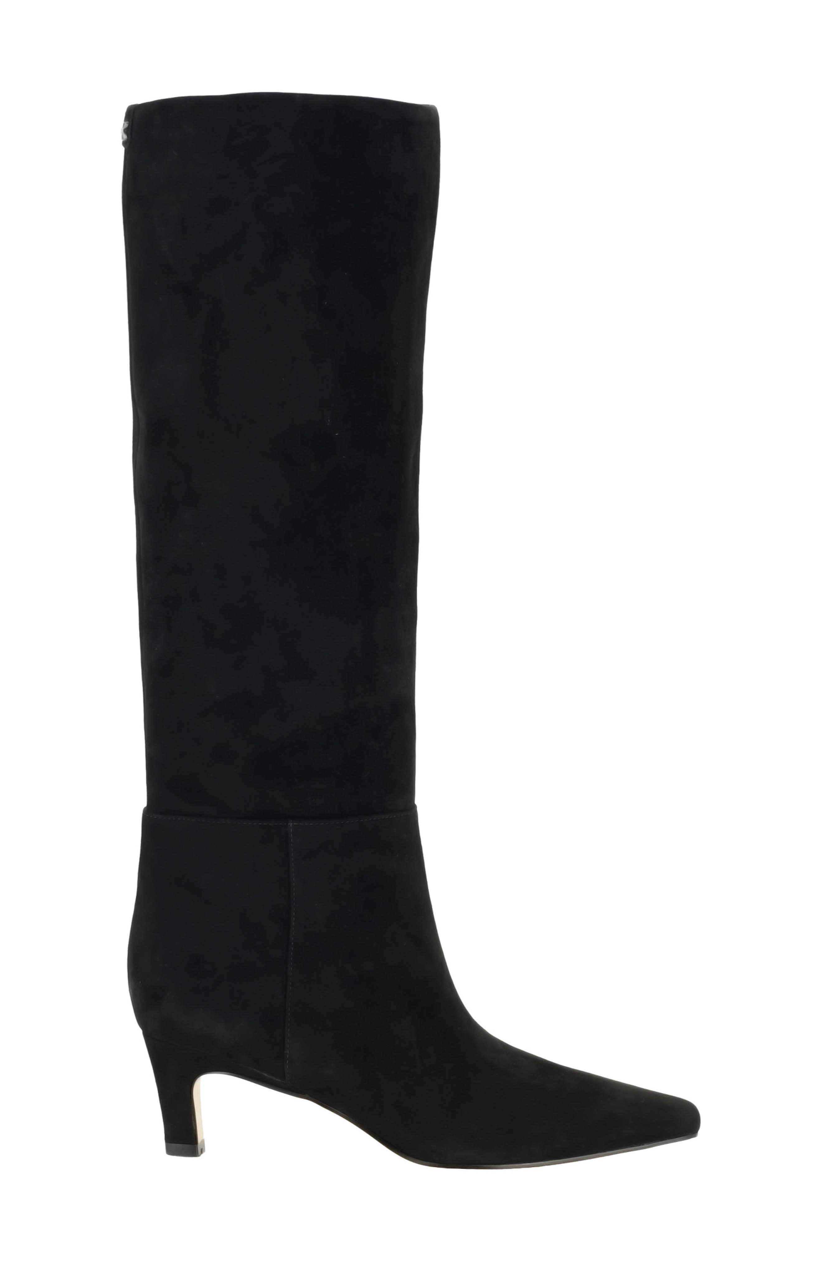 Preston Leather Knee High Boot, Alternate, color, BLACK SUEDE