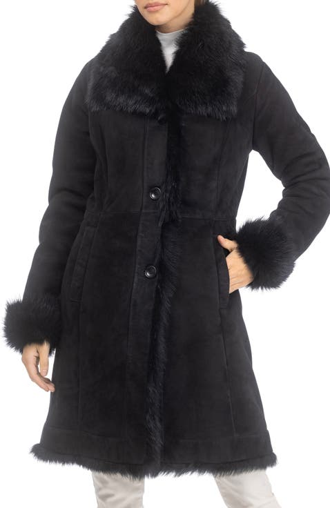 Genuine Shearling Stroller, Wing Collar
