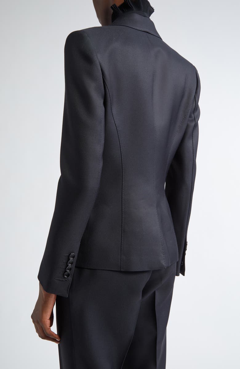 TOM FORD Wool & Silk Twill Single Breasted Blazer, Alternate, color, Lb999 Black