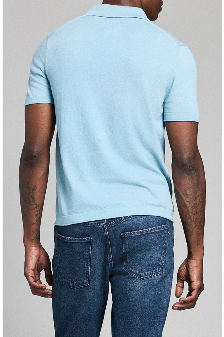 Cotton & Linen Blend Polo, Alternate, color, SKY BLUE