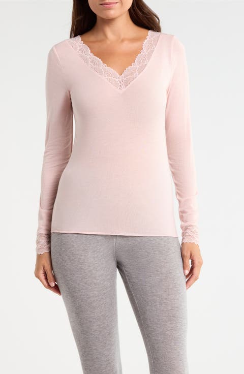 Lace Luxe Long Sleeve Layering T-Shirt